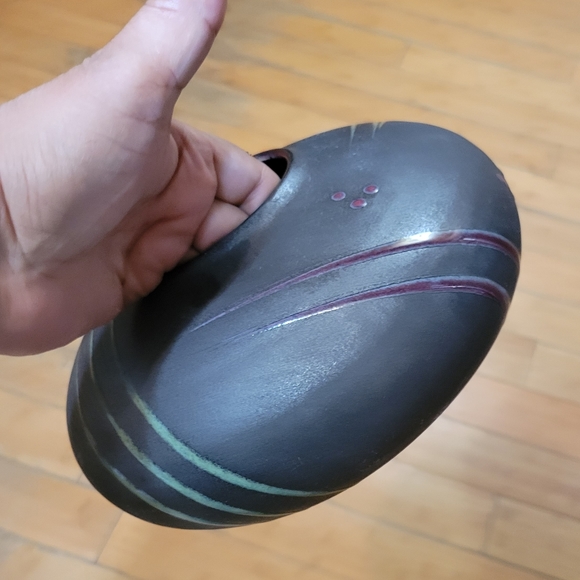 1990s Studio Art Pottery Postmodern Abstract Raku Ceramic Vase Michael Cho - Picture 8 of 10